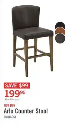 The Brick Arlo Counter-Height Stool with Vegan Leather Fabric - Charcoal offer