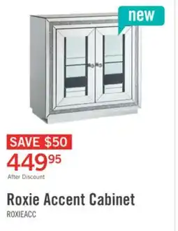 The Brick Roxie 31.5 Accent Cabinet with Glass Doors and LED Lighting - Silver offer