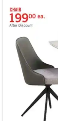 The Brick Bari Dining Chair with Vegan-Leather & Linen-Look Fabric, Swivel-Seat, Metal - Grey offer