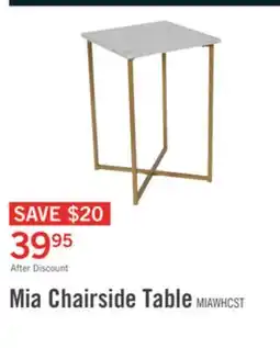 The Brick Mia 15.75 Faux Marble Chairside Table - White & Gold offer