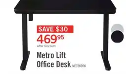 The Brick Metro 47.24 Height-Adjustable Office Desk with Storage and USB Ports - Black offer