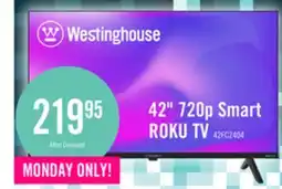 The Brick Westinghouse 42 1080P Roku Smart TV offer