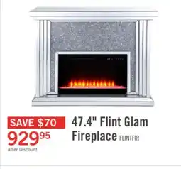 The Brick Flint 47.4 Glam Electric Fireplace - Silver and Glass offer