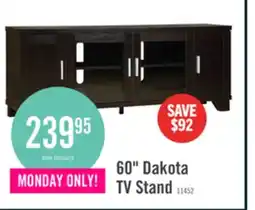 The Brick Dakota 60 TV Stand with Storage and Cable Management for TVs up to 65- Espresso offer