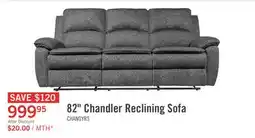 The Brick Chandler 82 Chenille Fabric Reclining Sofa - Grey offer