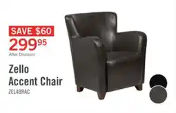 The Brick Zello 29.92 Faux Leather Accent Chair with Wood Legs - Brown offer