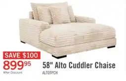 The Brick Alto 58 Ultra Plush Faux Fur Fabric Chaise Lounge with Dual Cupholders and USB Port - Taupe offer