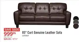 The Brick 85 Curt Genuine Leather Sofa offer
