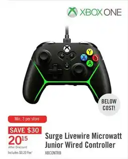 The Brick Xbox One Surge Livewire Microwatt Junior Wired Controller offer