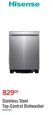 The Brick Hisense 24 48 dBA Built-In Top-Control Dishwasher - Stainless Steel - HDW63314SS offer