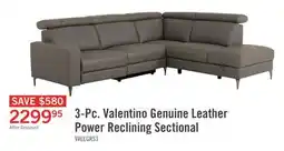 The Brick 3-Pc. Valentino Genuine Leather Power Reclining Sectional offer