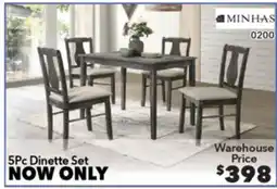 Surplus Furniture Kaylee Weather Grey 5-Piece Dinette Set offer