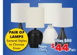 Surplus Furniture Pair of Lamps offer
