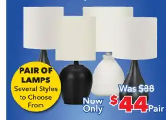 Surplus Furniture Pair of Lamps offer