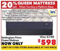 Surplus Furniture Nottingham Prime Queen Mattress offer
