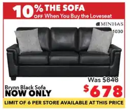 Surplus Furniture Brynn Black Sofa offer