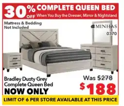 Surplus Furniture Bradley Dusty Grey Complete Queen Bed offer