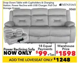 Surplus Furniture Porter Inferno Storm Power Sofa offer
