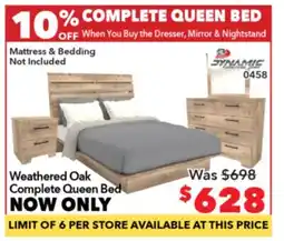 Surplus Furniture Weathered Oak Complete Queen Bed offer