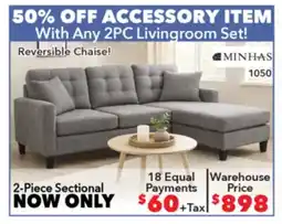 Surplus Furniture Lyman Grey 2-Piece Sectional offer