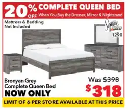 Surplus Furniture Bronyan Grey Complete Queen Bed offer