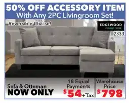 Surplus Furniture Grey 2PC Sofa & Ottoman offer