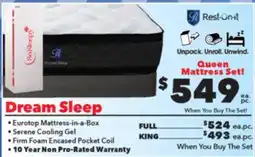 Surplus Furniture Dream Sleep Eurotop Queen Mattress Set offer