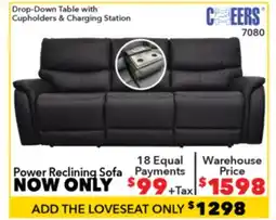 Surplus Furniture Bentley Black Power Reclining Sofa offer