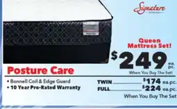 Surplus Furniture Posture Care Queen Mattress Set offer