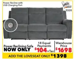 Surplus Furniture Barnsana Grey Power Motion Sofa offer