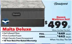 Surplus Furniture Malta Deluxe Queen Mattress Set offer