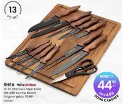 Stokes 13-Pc Stainless Steel Knife Set with Acacia Board offer