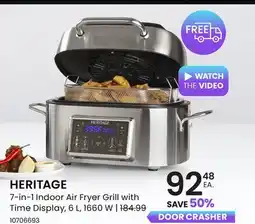 Stokes HERITAGE 7-in-1 Indoor Air Fryer Grill with Time Display, 6 L, 1660 W offer