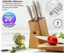 Stokes 7-Pc Stainless Steel Knife Set with Acacia Wood Block offer