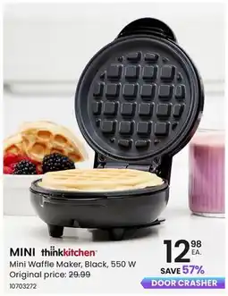 Stokes Mini Waffle Maker, Black, 550 W offer