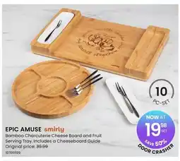 Stokes EPIC AMUSE Bamboo Charcuterie Cheese Board and Fruit Serving Tray. Includes a Cheeseboard Guide offer