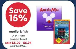 Petsmart reptile & fish premium frozen food offer