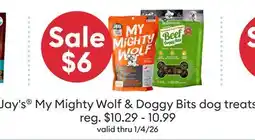 Petsmart Jay's My Mighty Wolf & Doggy Bits dog treats offer