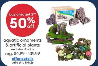 Petsmart aquatic ornaments & artificial plants offer