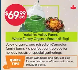 Healthy Planet Yorkshire Valley Farms Whole Turkey Organic Frozen (5-7kg) offer