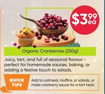 Healthy Planet Organic Cranberries (250g) offer