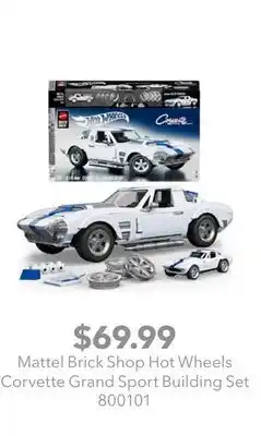 GameStop Mattel Brick Shop Hot Wheels Corvette Grand Sport Building Set offer