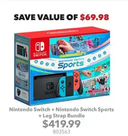 GameStop Nintendo Switch + Nintendo Switch Sports + Leg Strap Bundle offer