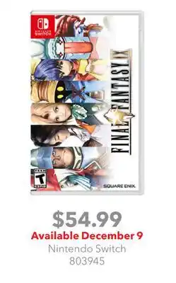 GameStop Nintendo Switch Final Fantasy IX offer