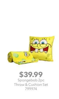 GameStop Spongebob 2pc Throw & Cushion Set offer