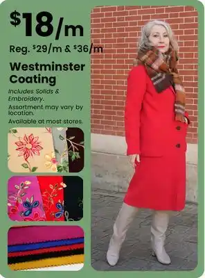 Fabricland Westminster Coating offer