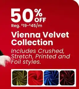 Fabricland Vienna Velvet Collection offer