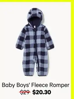 Joe Fresh Baby Boys' Fleece Romper offer