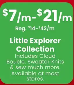 Fabricland Little Explorer Collection offer