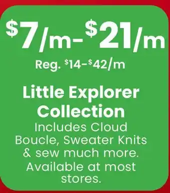 Fabricland Little Explorer Collection offer